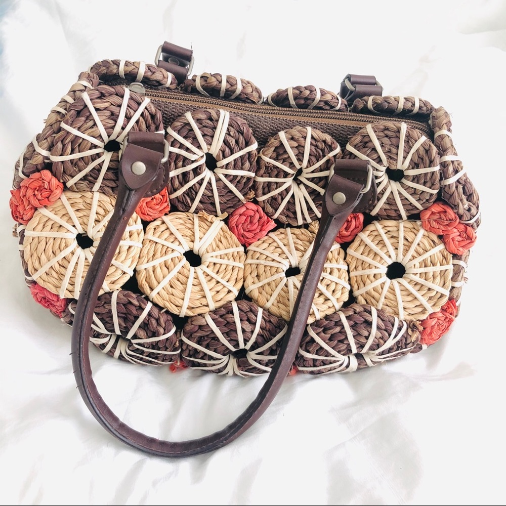 French crochet basket weave purse handbag